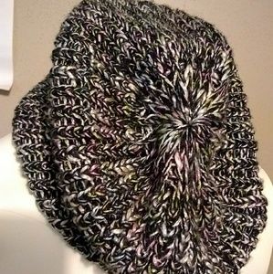 Multicolor metallic flecked knit hat